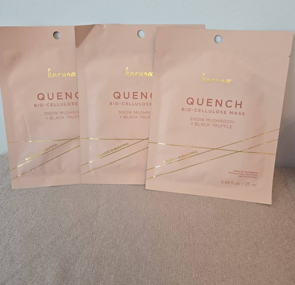 Karuna Quench Bio‑Cellulose Mask Bundle (3 Pack) – Snow Mushroom + Black Truffle